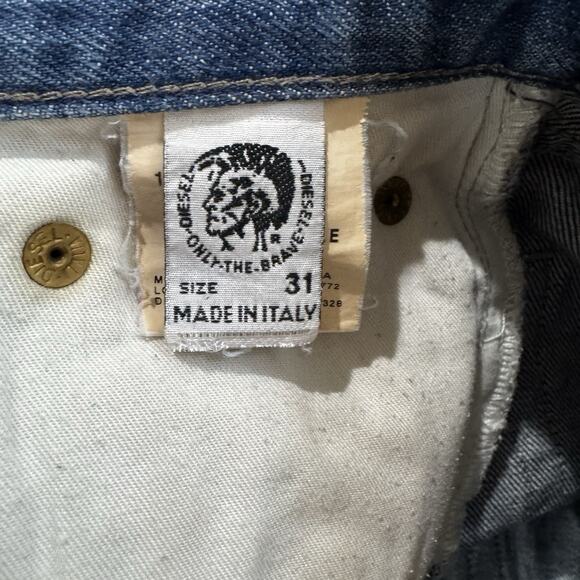 Vintage Diesel Industry Jeans Mens 36 Blue Distressed Made in Italy Button Fly - Picture 16 of 16